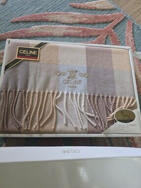 Authentic Celine Paris Multicolor Wool Throw